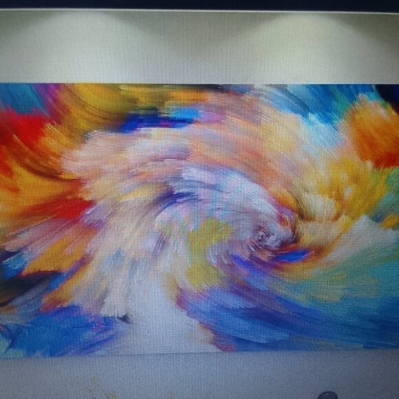 Well-done abstract canvas oil painting, framed, brand new